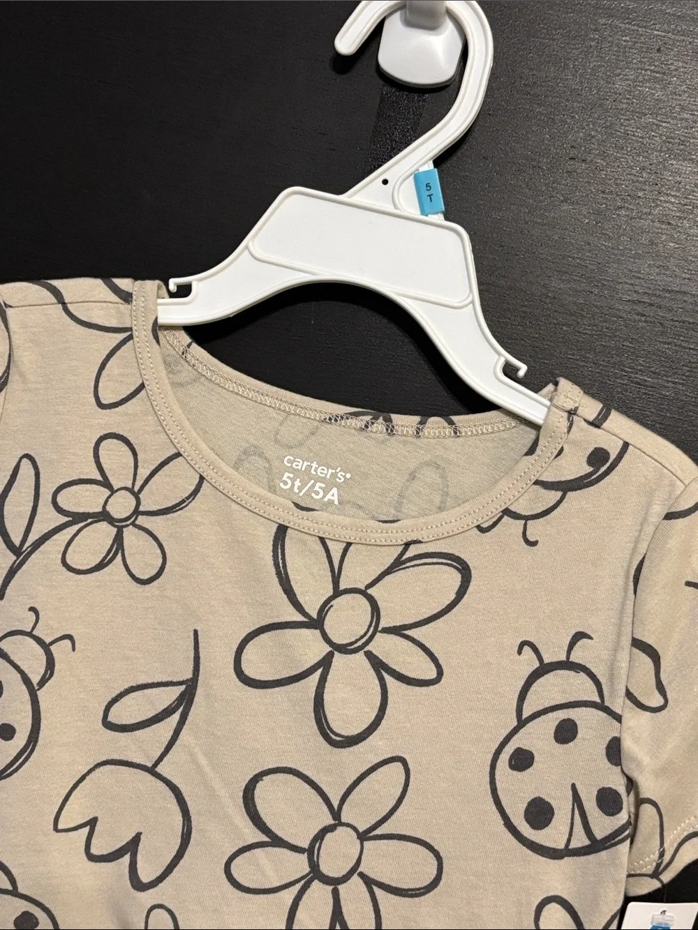 Carter's Toddler Girl's Floral Butterfly Short Sleeve Dress in Tan